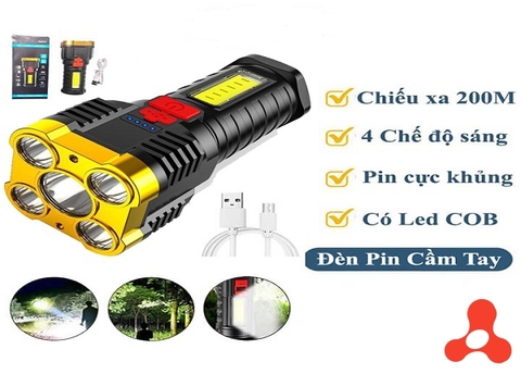 ĐÈN PIN CẦM TAY 5 BÓNG SIÊU SÁNG