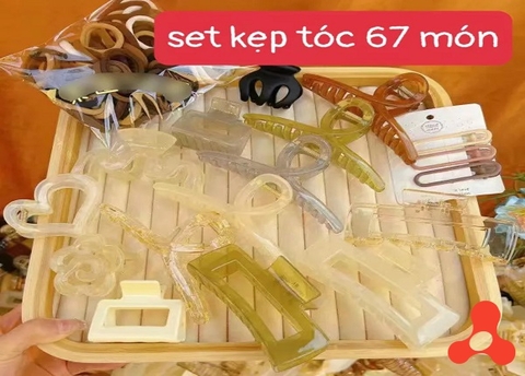 SET 67 MÓN KẸP TÓC, DÂY CỘT TÓC THỜI TRANG