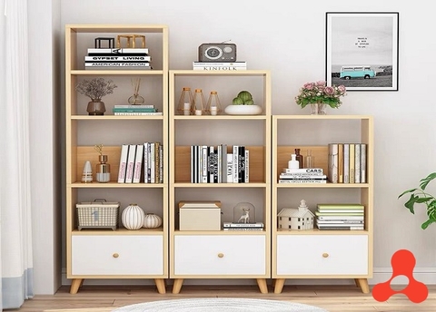 KỆ SÁCH GỖ MDF CÓ NGĂN KÉO 5 TẦNG