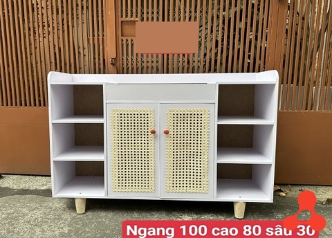 TỦ GỖ, TỦ GIÀY 2 CÁNH 6 NGĂN