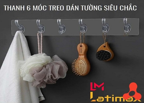 THANH TREO 6 MÓC DÁN TƯỜNG TIỆN LỢI