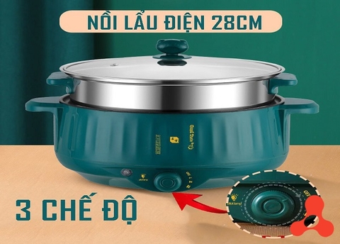 NỒI LẨU ĐIỆN ĐA NĂNG CHỐNG DÍNH 28CM