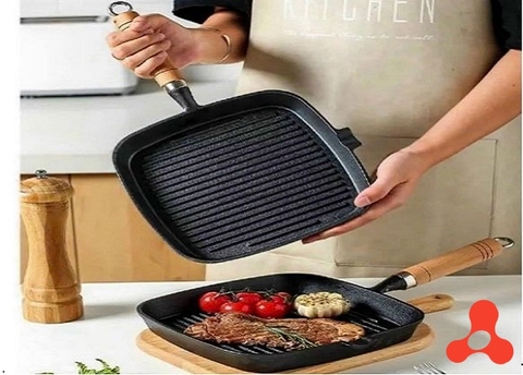 CHẢO VUÔNG CHỐNG DÍNH BBQ CÓ RÃNH 22CM