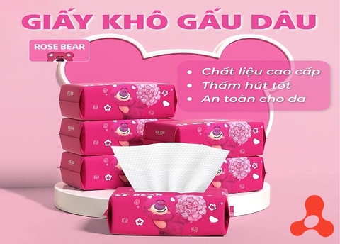 KHĂN GIẤY RÚT GẤU DÂU (GÓI 50 TỜ)