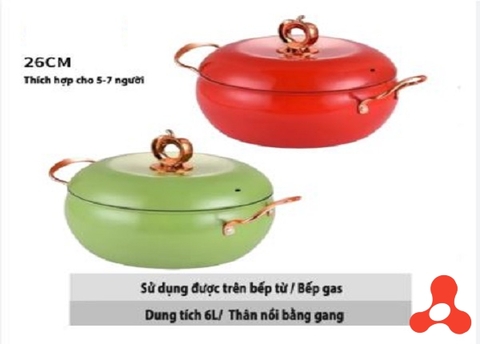 NỒI SÚP CHỐNG DÍNH HÌNH QUẢ TÁO ĐỎ 26CM