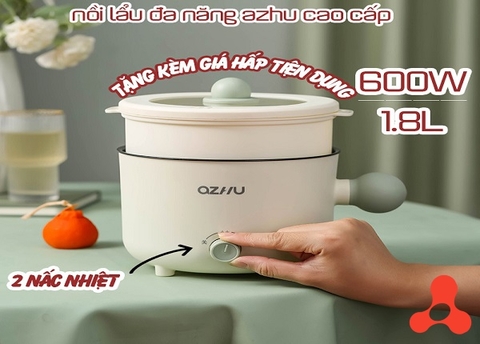 NỒI LẨU ĐIỆN MINI CHỐNG DÍNH OZHU 2 NẤC NHIỆT