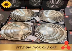 BỘ 5 ĐĨA TRÒN INOX HÀN QUỐC