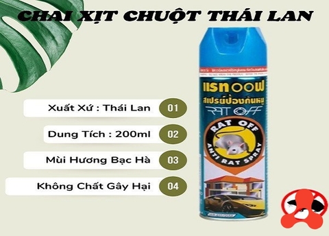 CHAI XỊT ĐUỔI CHUỘT THÁI LAN 300ML