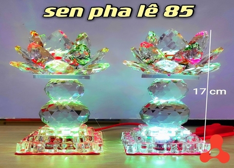 ĐÈN THỜ, ĐÈN TRANG TRÍ PHA LÊ SEN LỚN 17CM