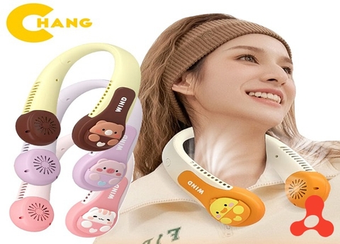 QUẠT ĐEO CỔ MINI KHÔNG CÁNH HÌNH GẤU