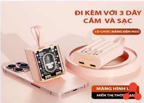 PIN SẠC DỰ PHÒNG 20000MAH MÀN HÌNH LED TÍCH HỢP SẠC NHANH