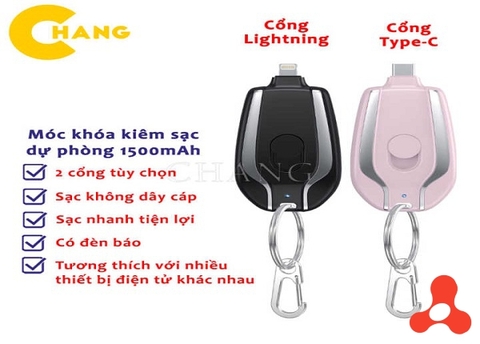 MÓC KHÓA KIÊM SẠC DỰ PHÒNG 1500 MAH