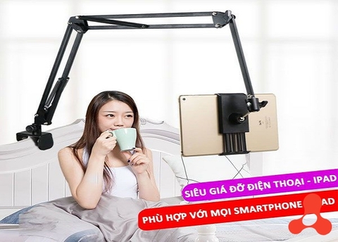 KẸP IPAD ĐT ĐẦU GIƯỜNG NHÔM NGUYÊN KHỐI