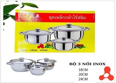 BỘ 3 NỒI INOX THÁI LAN HIỆU CON GÀ