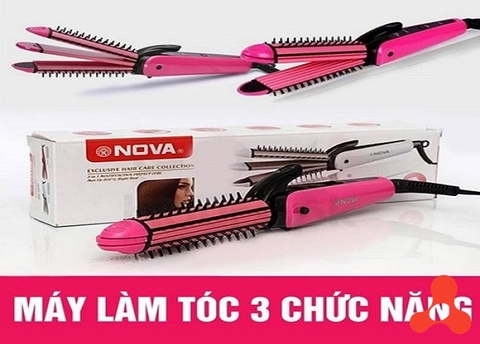 LƯỢC ĐIỆN NOVA 8890 TẠO KIỂU 3 TRONG 1