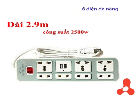 Ổ CẮM ĐIỆN ĐA NĂNG DÂY DÀI 2,9M