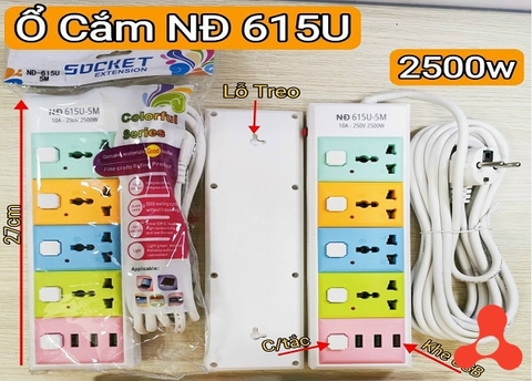 Ổ CẮM ĐIỆN CÔNG SUẤT CAO NĐ 615U- 5M