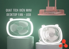 QUẠT SẠC TÍCH ĐIỆN FAN F2 CÓ ĐÈN LED