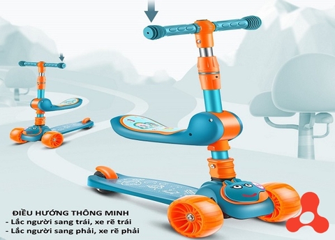 XE TRƯỢT SCOOTER 2 TẦNG CÓ NHẠC ĐÈN CHO BÉ